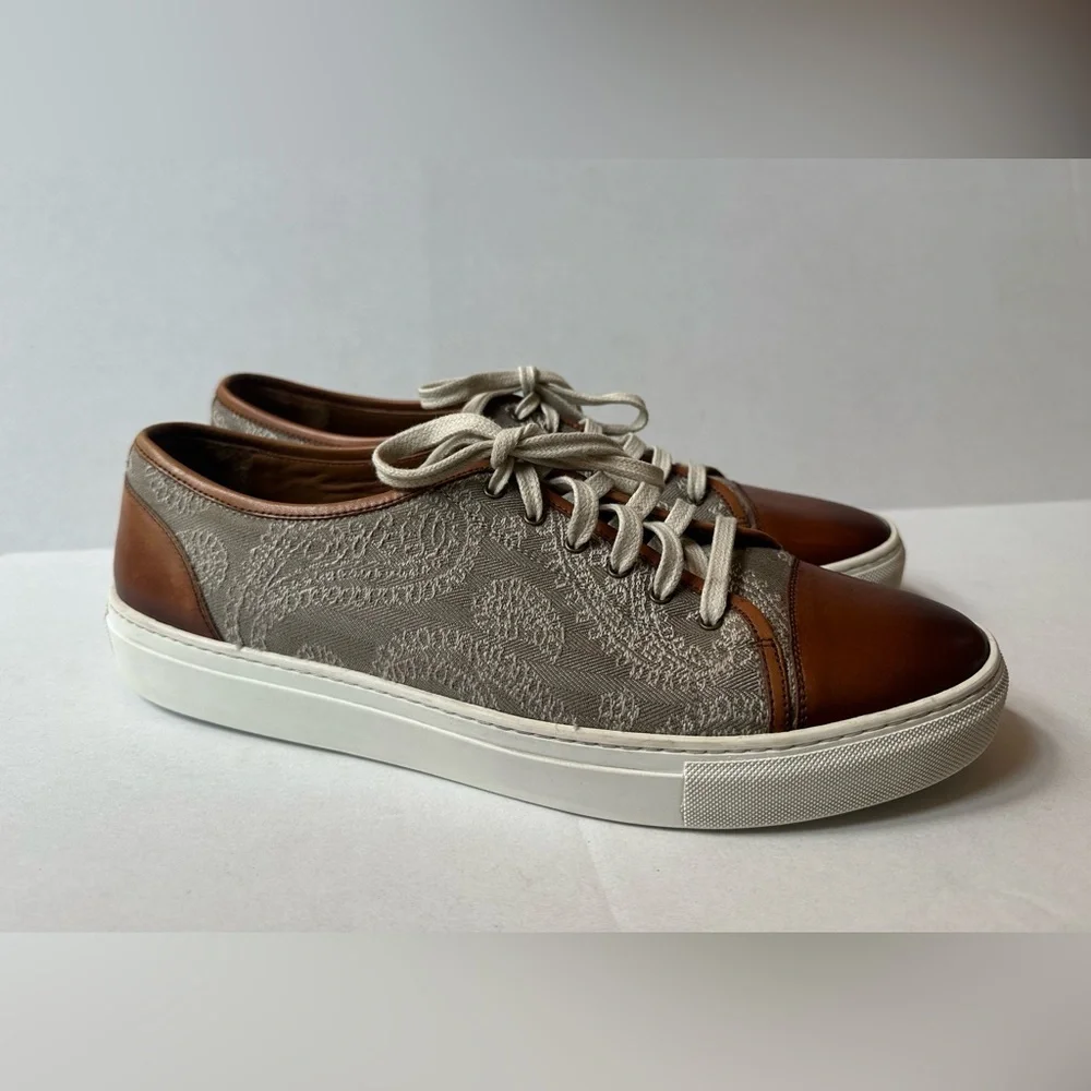 TAFT Jack Neutral Paisley Jacquard Design Sneakers With Leather Size 44 (11) EUC - Picture 6 of 12